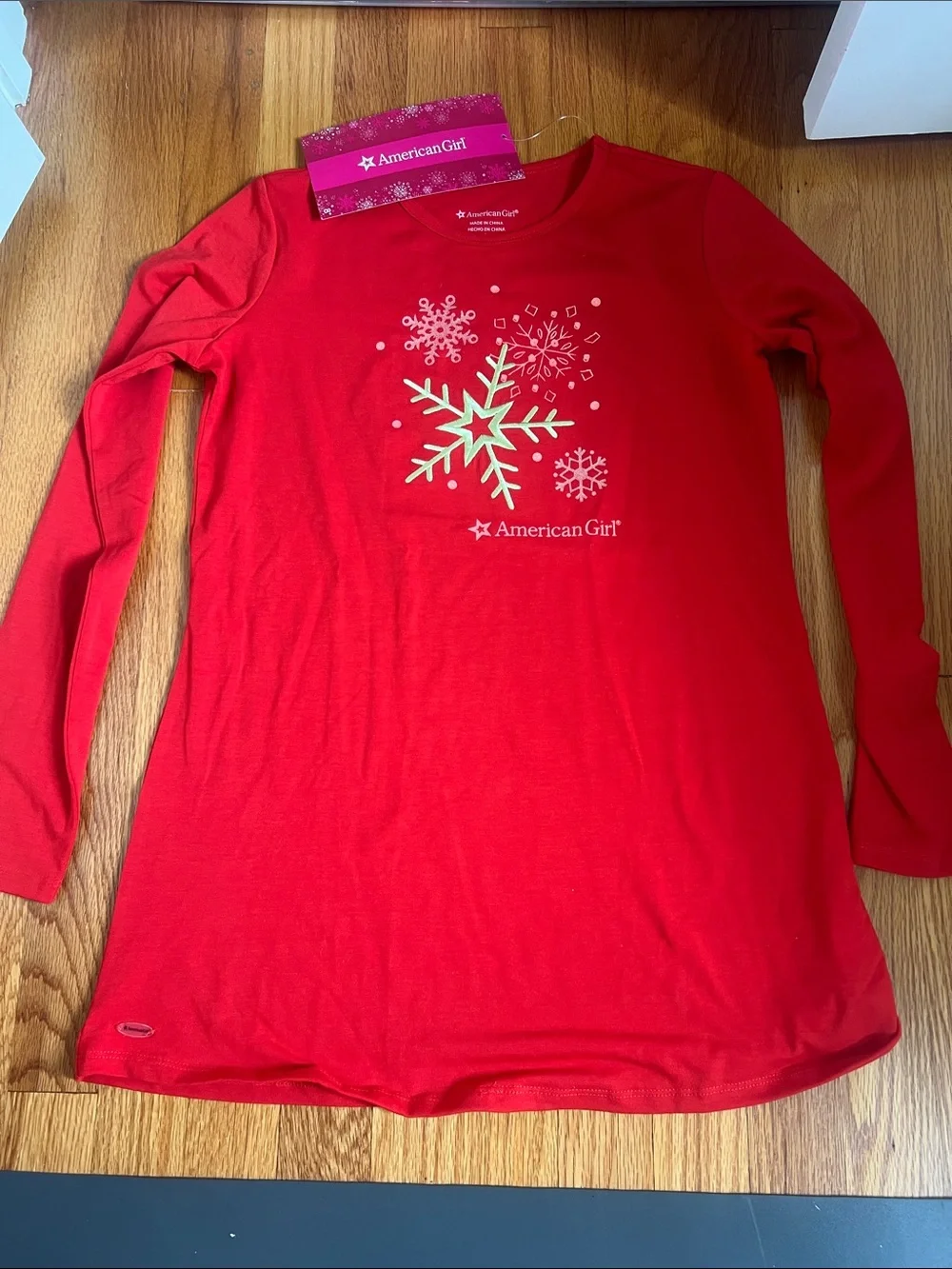 NEW American Girl L (14/16) Holiday Dreams retired Snowflake Pajama Set
